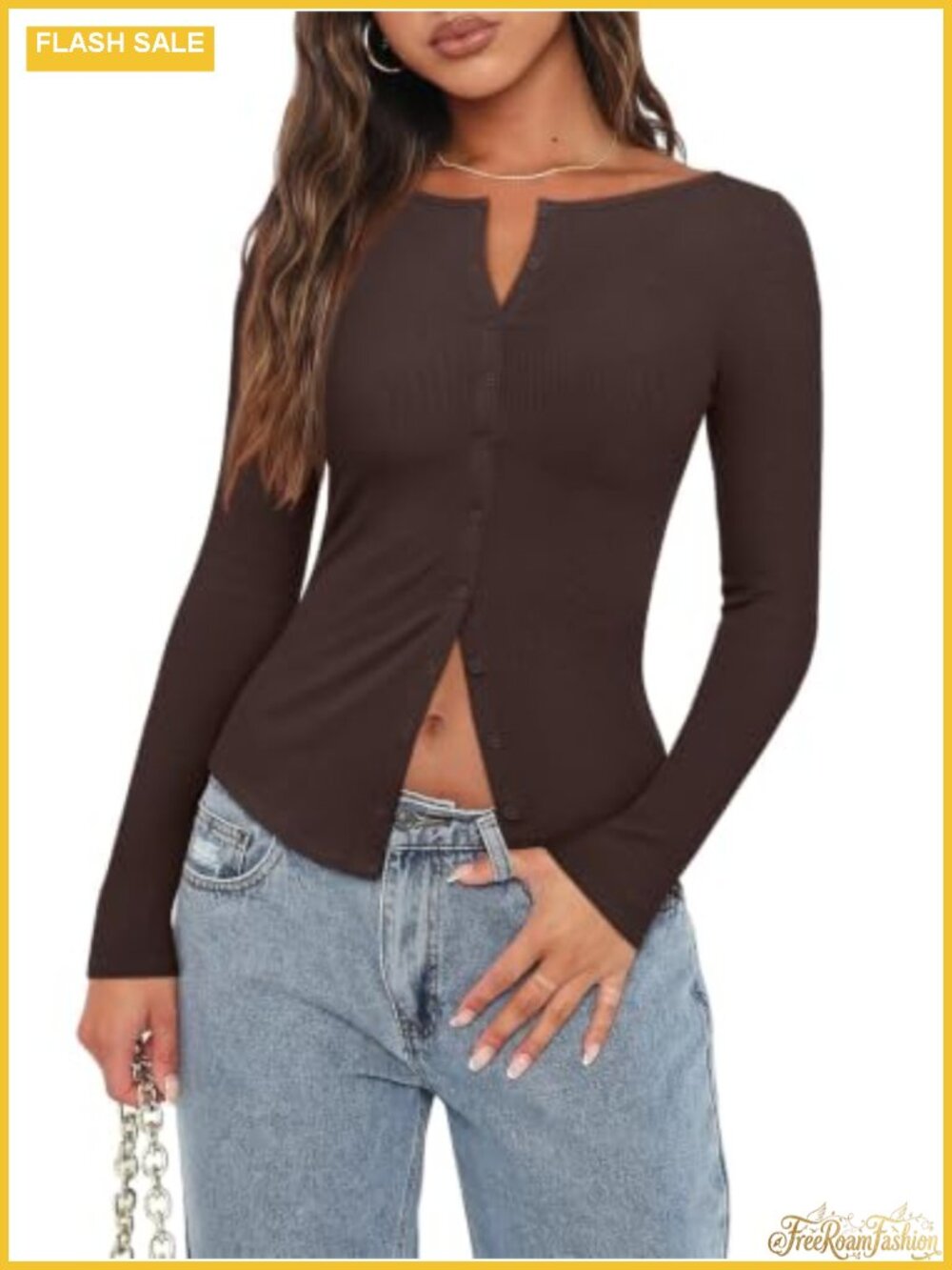 Women Lightweight Cropped Cardigan Slim Ribbed Knit Button Top